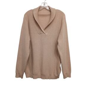 Ivicoer V-Neck Sweater Pullover Knitted Men's Sz XL Beige Long Sleeve Preppy